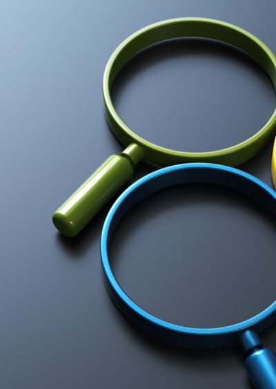 Three magnifying glasses.