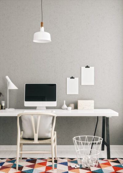 Minimal desk set up with imac