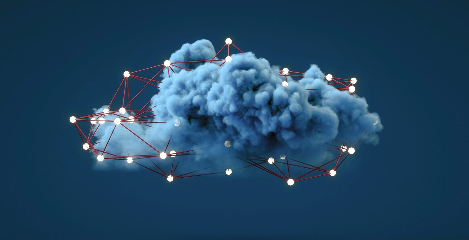 A floating cloud filled with lightbulbs.